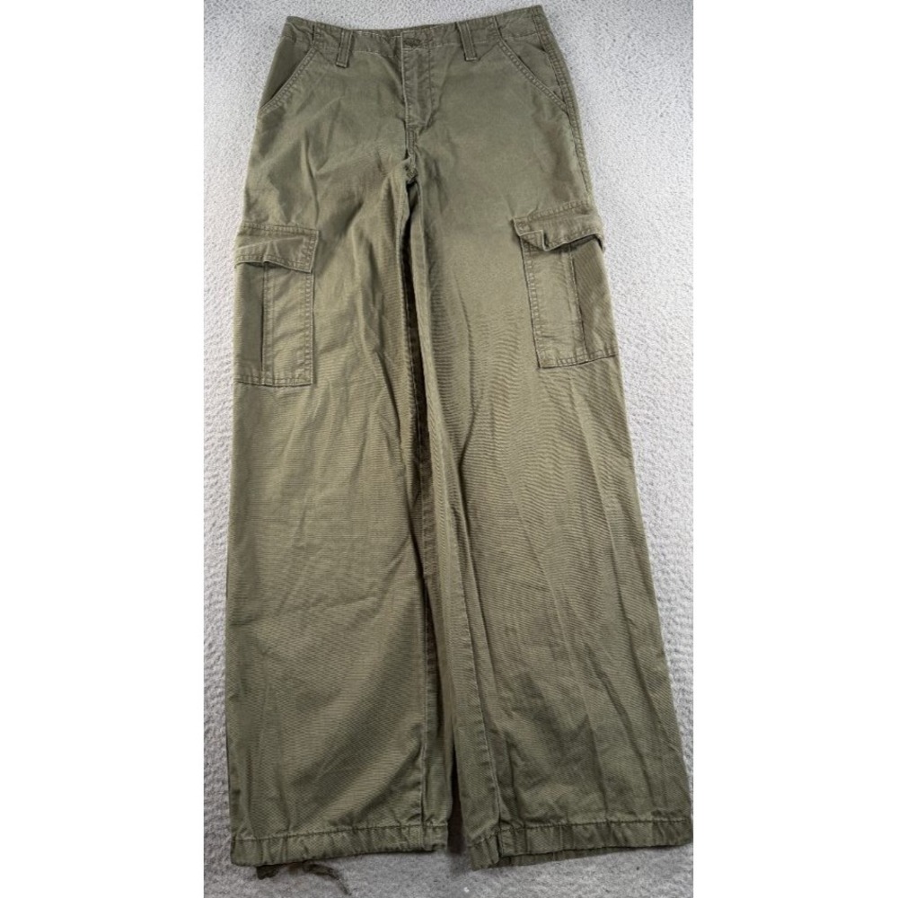 Levi's '94 Baggy Cargo Pants Womens 26 Olive Green Wide Leg Drawstring Utility
